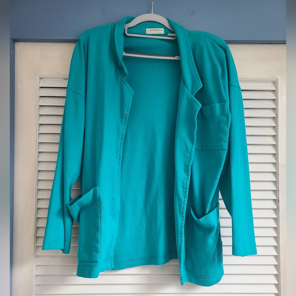 Liz Claiborne teal cardigan | Size Medium